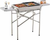 Outsunny - bbq Charcoal Barbecue Grill Outdoor Garden Picnic Stainless Steel New - Silver 5060348504498 5060348504498