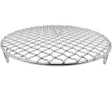 Korean Grill Network 304 Stainless Steel Grill Tongs Round Grid with Silver Foot 35cm BRU-2987 6292854625551