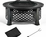 3 in 1 Round Fire Pit Set Outdoor Fireplace Log Burner Patio bbq Grill Camping JV10178 615200213695