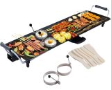 COSTWAY XL Electric Teppanyaki Table Grill,70 x 23CM BBQ Griddle Non-Stick Barbecue Hot Plate with Spatulas and 2 Egg Rings EP23670 6952938337632