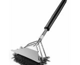 Bbq Brush, 3 in 1 bbq Cleaning Brush with Scraper, Stainless Steel Bristles for Quick & Efficient Cleaning of All Grills, Horizontal Design, Larger BAY-35576 6286528697937