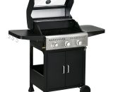 Outsunny 9 kW 3 Burner Gas BBQ Grill with See-through Lid, Black 846-140V70BK 5056725516680