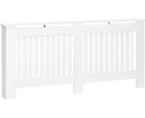 HOMCOM Slatted Radiator Cover Painted Cabinet MDF Lined Grill in White 172L x 19W x 81H cm 820-031 5055974824775