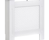 HOMCOM Wooden Radiator Cover Heating Cabinet Modern Home Furniture Grill Style Diamond Design White Painted (Small) 820-061 5055974840744